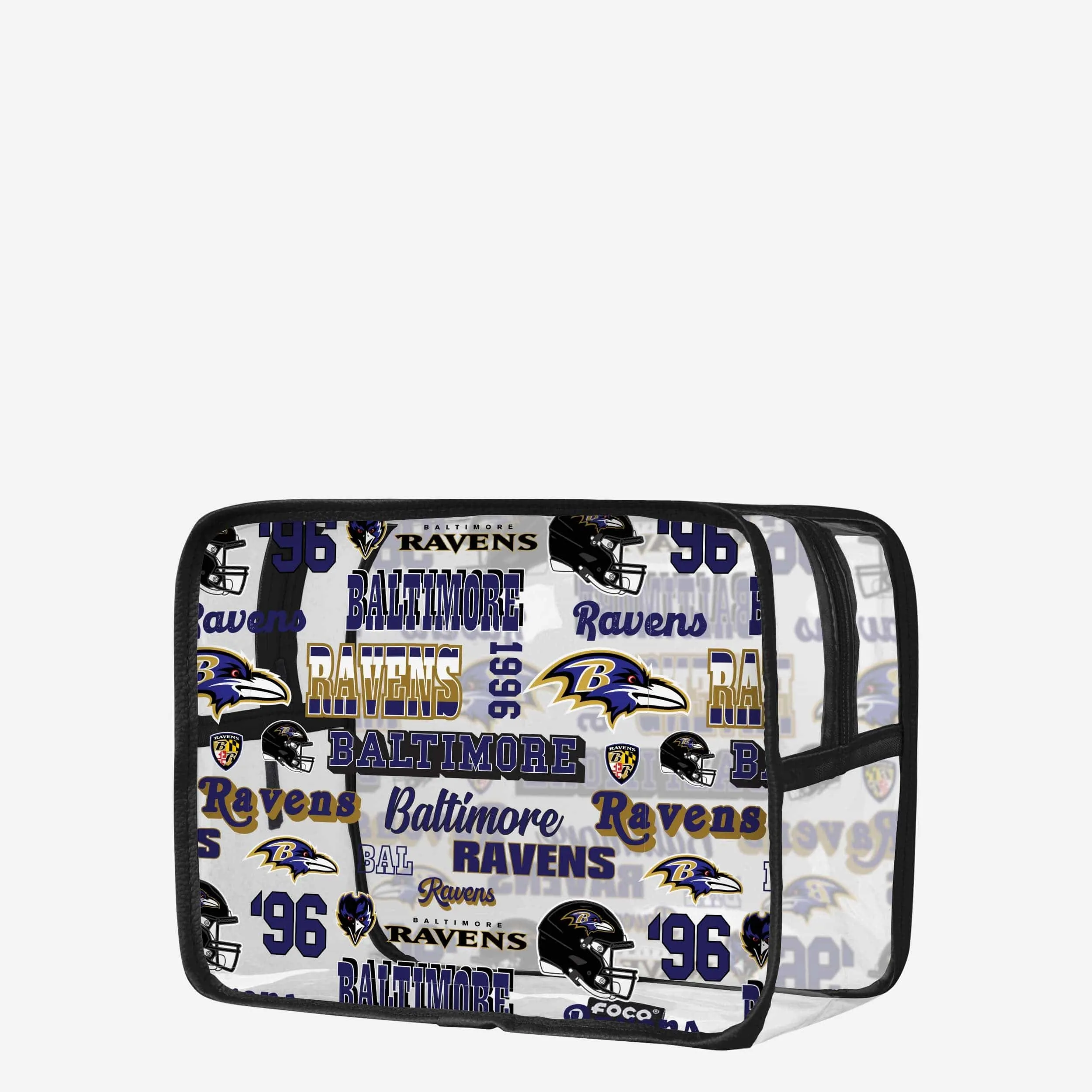 Baltimore Ravens Repeat Retro Print Clear Cosmetic Bag