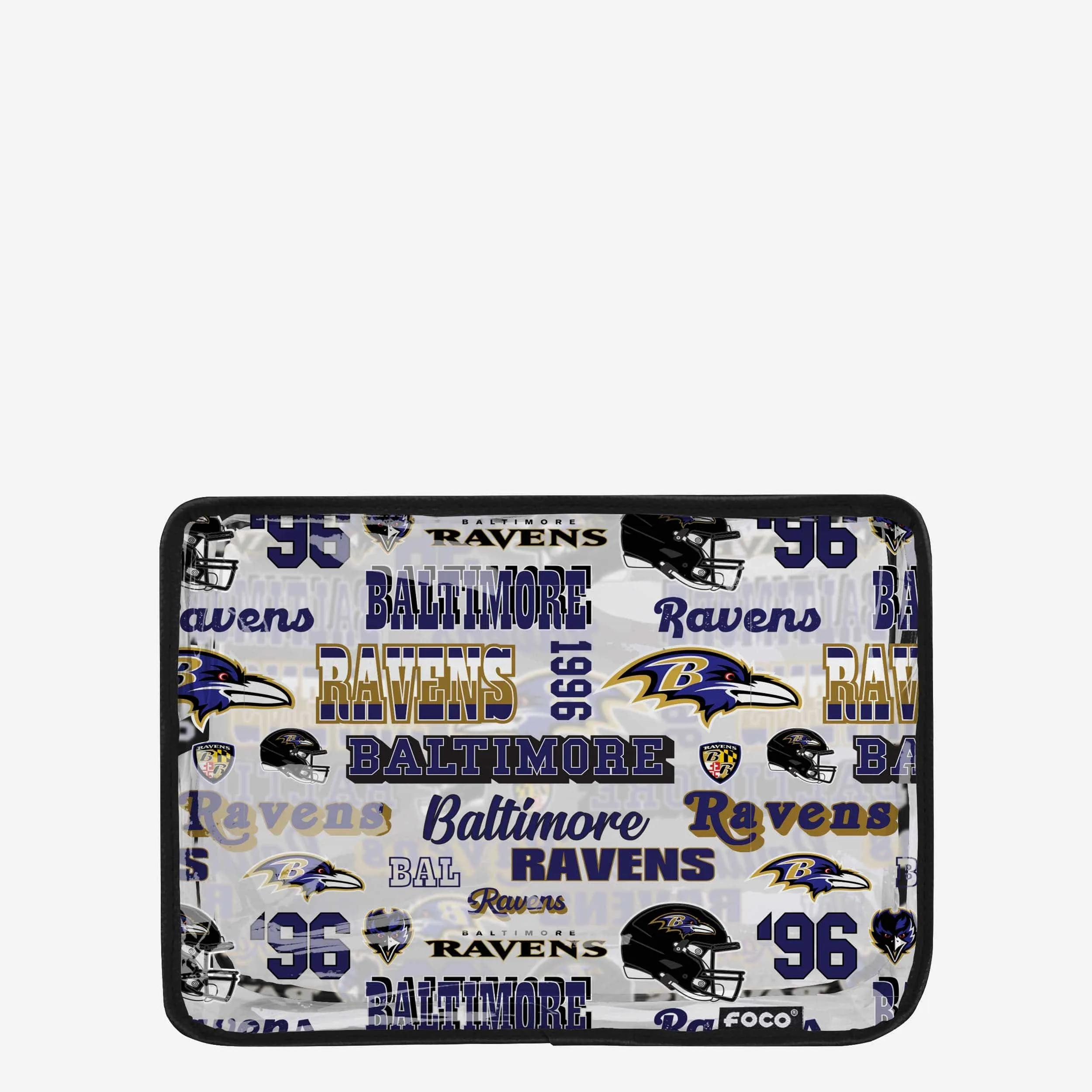 Baltimore Ravens Repeat Retro Print Clear Cosmetic Bag