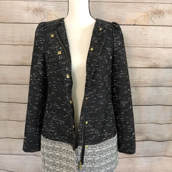 Banana Republic two tone tweed coat jacket