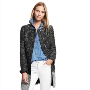 Banana Republic two tone tweed coat jacket