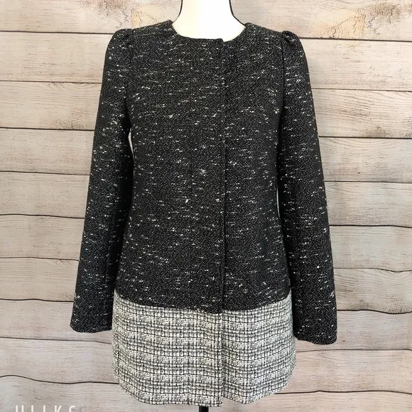 Banana Republic two tone tweed coat jacket