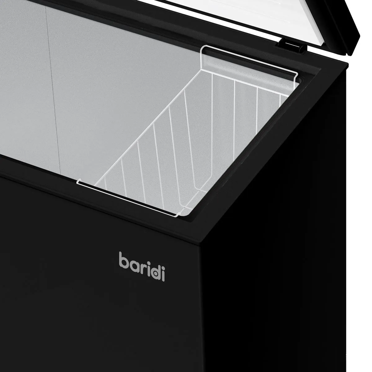 Baridi Freestanding Chest Freezer, 142L Capacity, Garages and Outbuilding Safe, -12 to -24°C Adjustable Thermostat with Refrigeration Mode, Black
