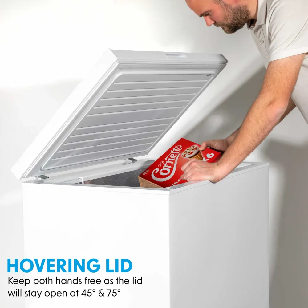 Baridi Freestanding Chest Freezer 99L with Thermostat - White - B