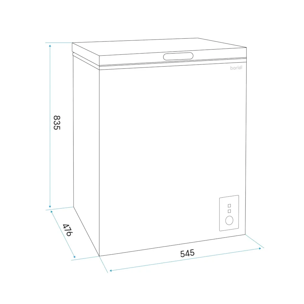 Baridi Freestanding Chest Freezer 99L with Thermostat - White - B