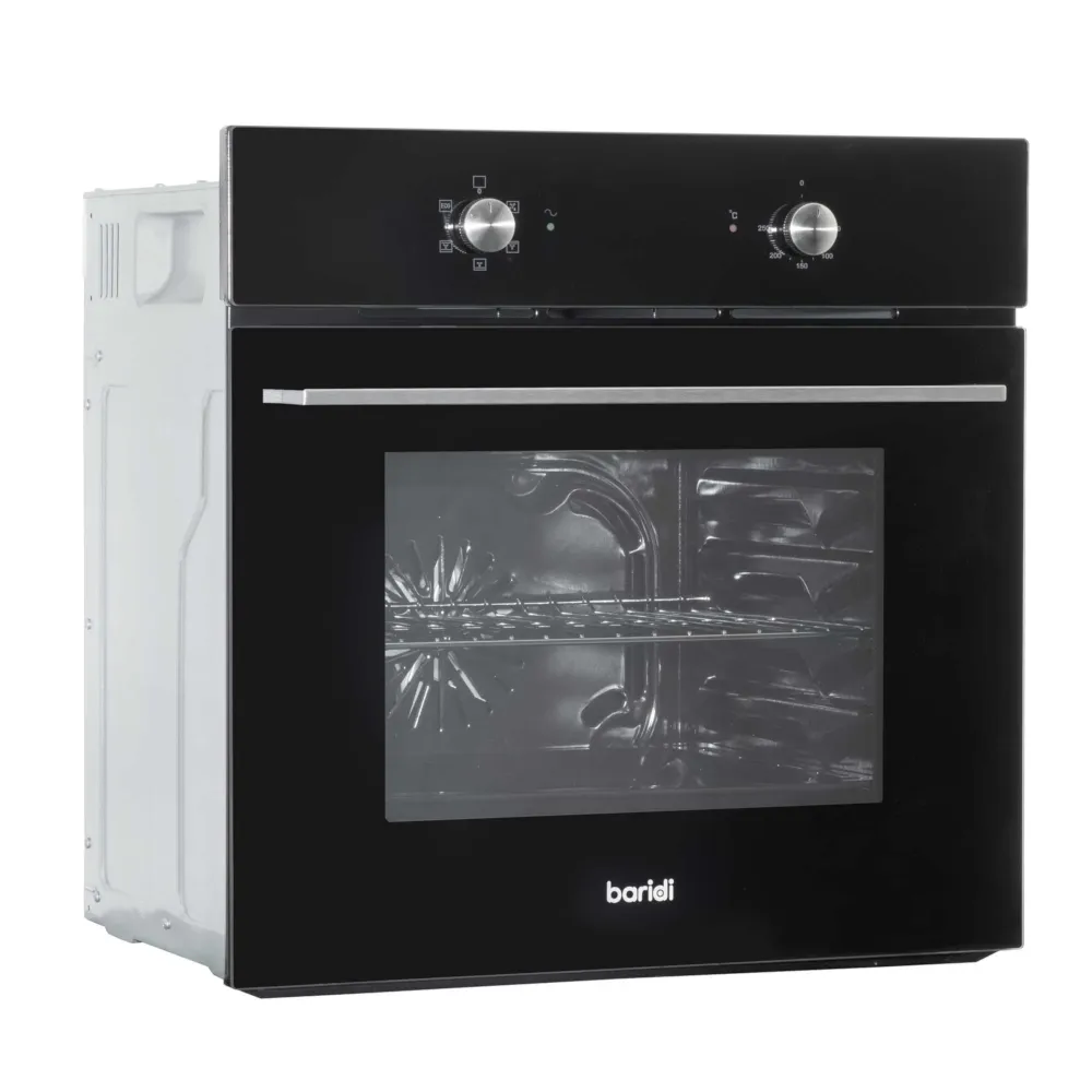 Baridi Integrated Fan-Assisted Electric Oven 60cm, 55L Capacity - Black - B