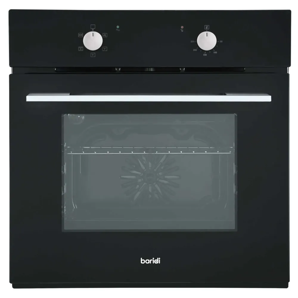 Baridi Integrated Fan-Assisted Electric Oven 60cm, 55L Capacity - Black - B
