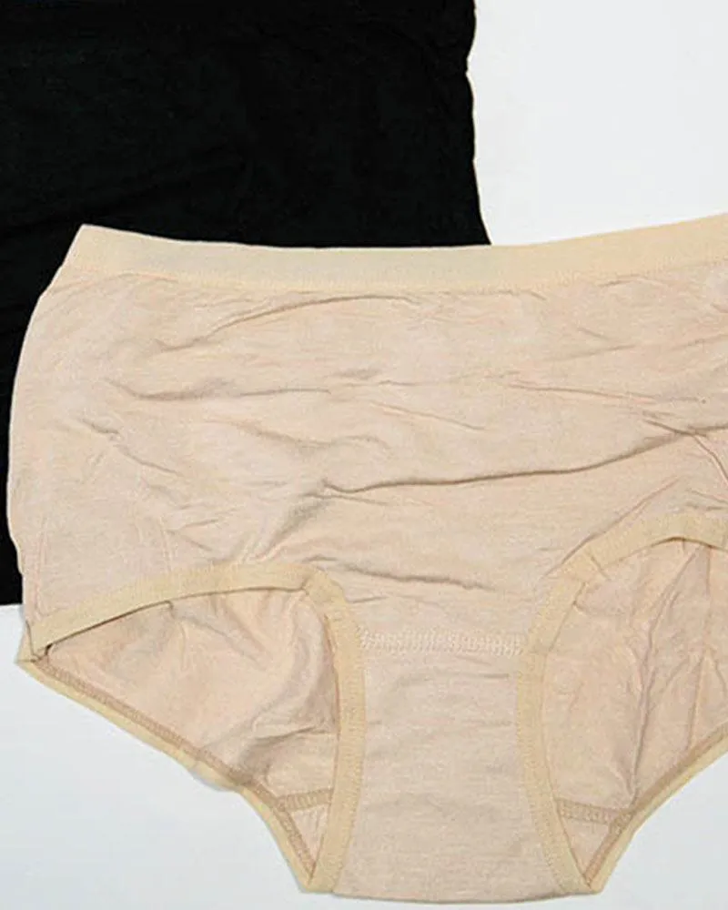 BASIC HIGH WAIST COTTON PANTY PACK OF 3 - FL-511 - BLACK SKIN & WHITE
