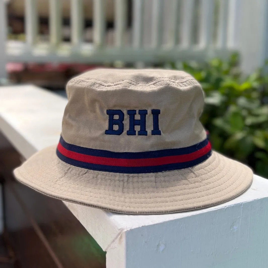 BHI Embroidered Monogram Water Repellent Bucket Hat