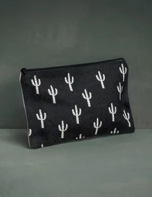 Black Saguaro Pouch, Stocking Stuffer, College Student Gift, Mother's Day Gift, Christmas Gift
