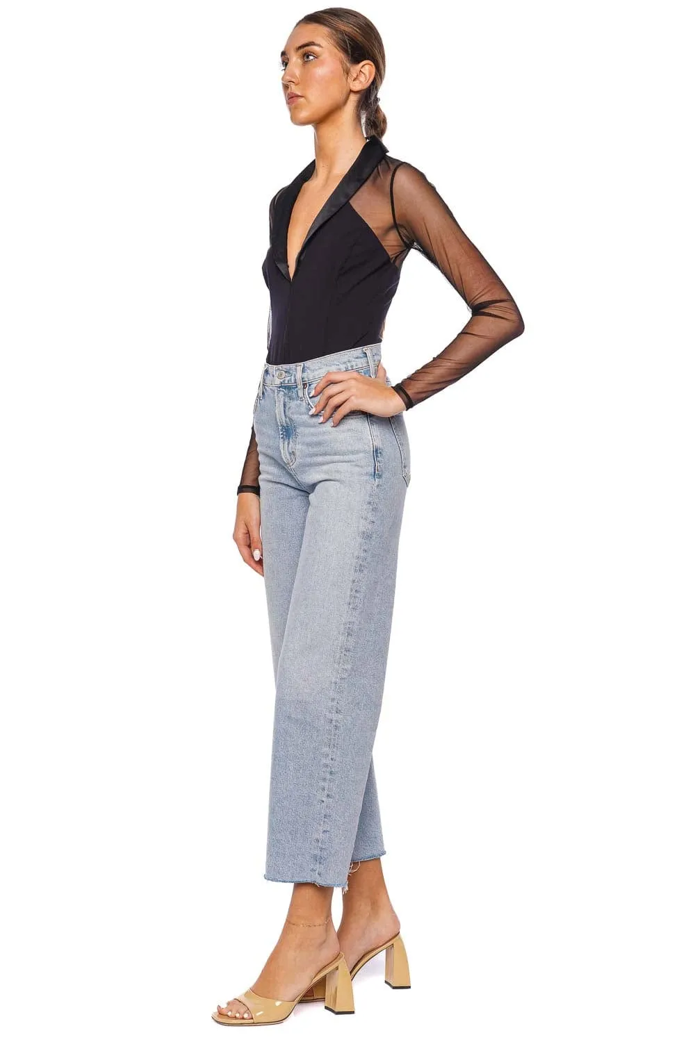 Black Tuxedo Long Sleeve Bodysuit