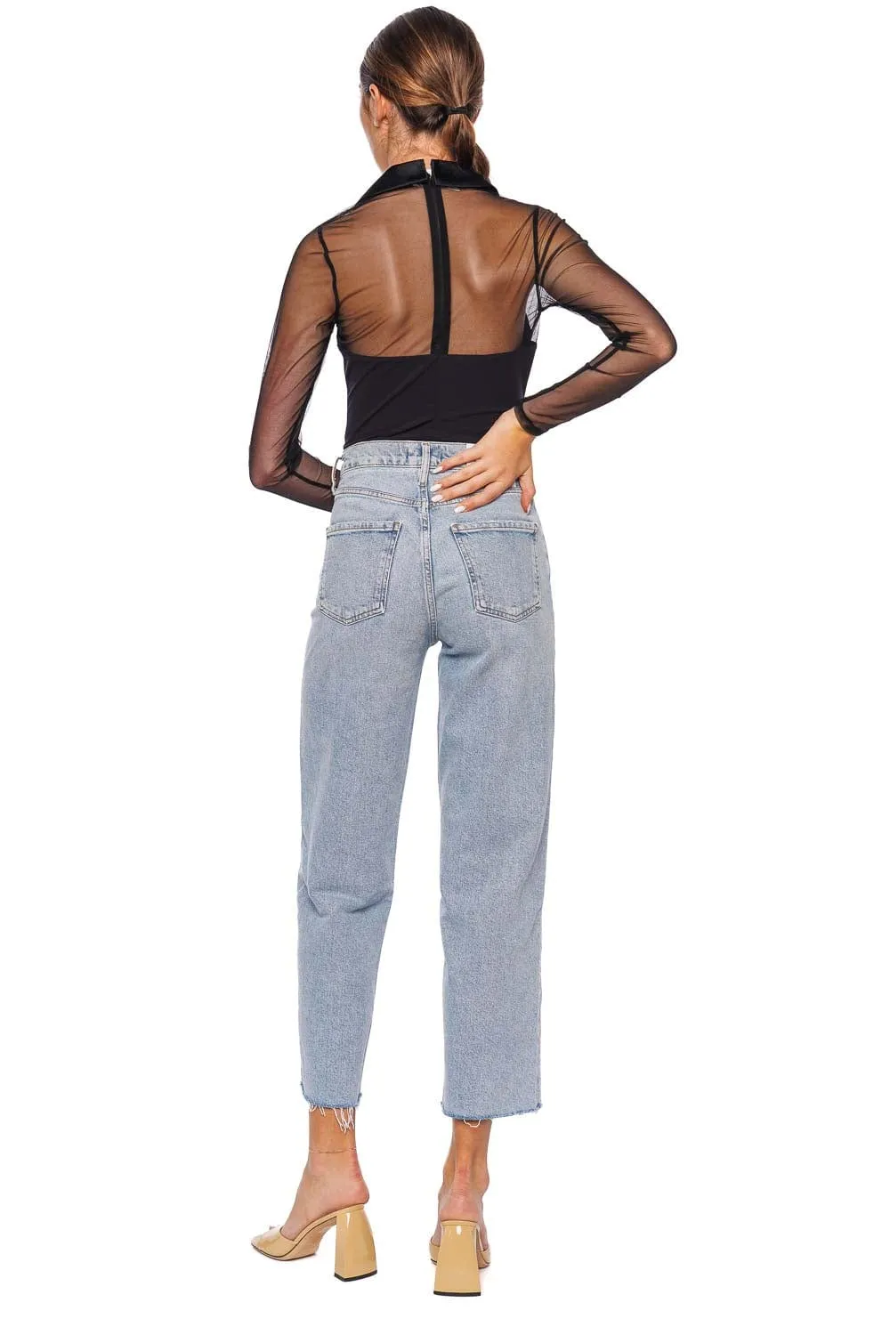 Black Tuxedo Long Sleeve Bodysuit