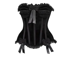 Black Velvet Steel Boned Burlesque Corset