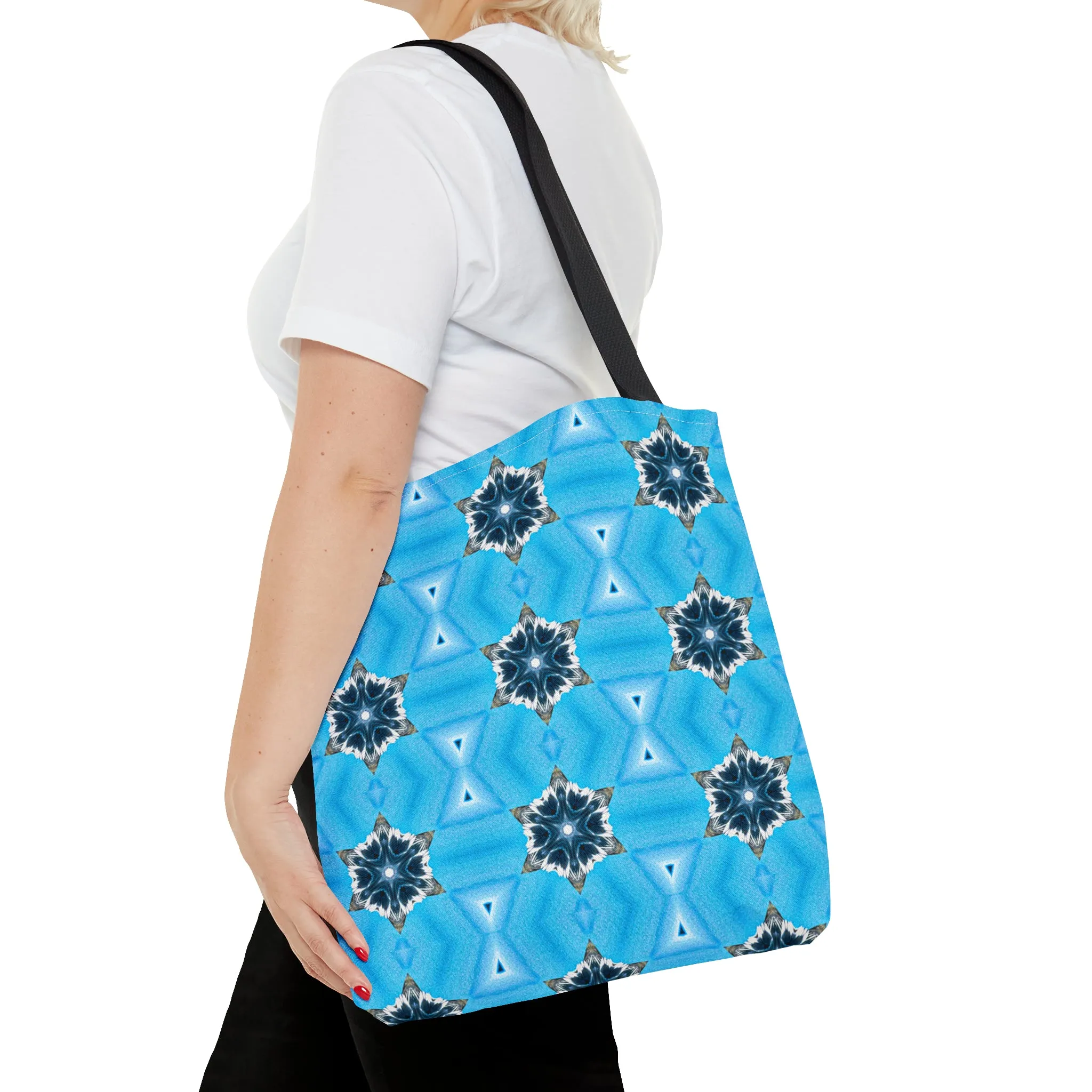 Blue Diamond Pattern Printed Tote Bag