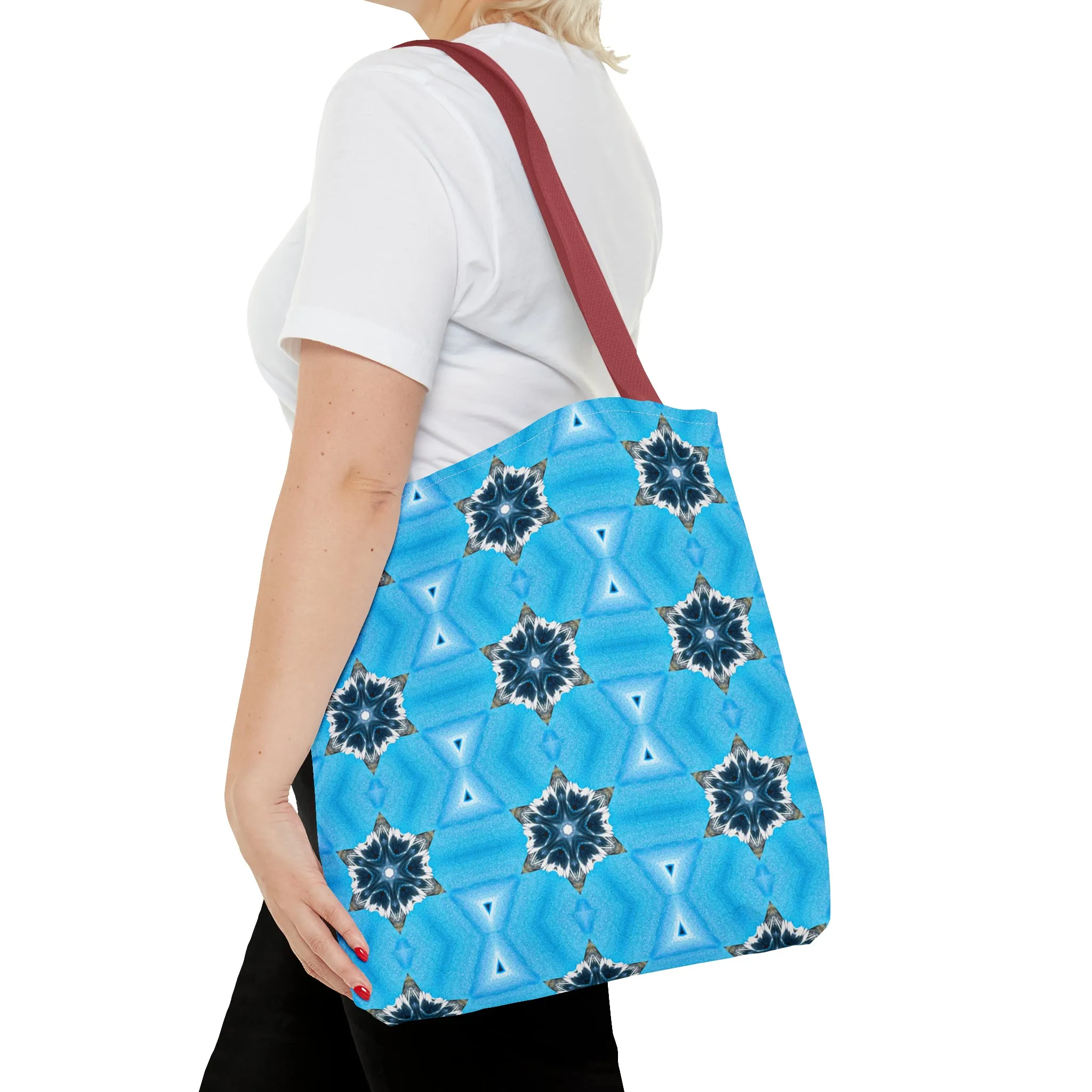 Blue Diamond Pattern Printed Tote Bag