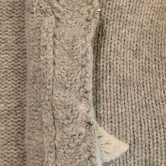 Bob Timberlake shawl collar wool/angora snowflake cardigan Size L grey &amp; white