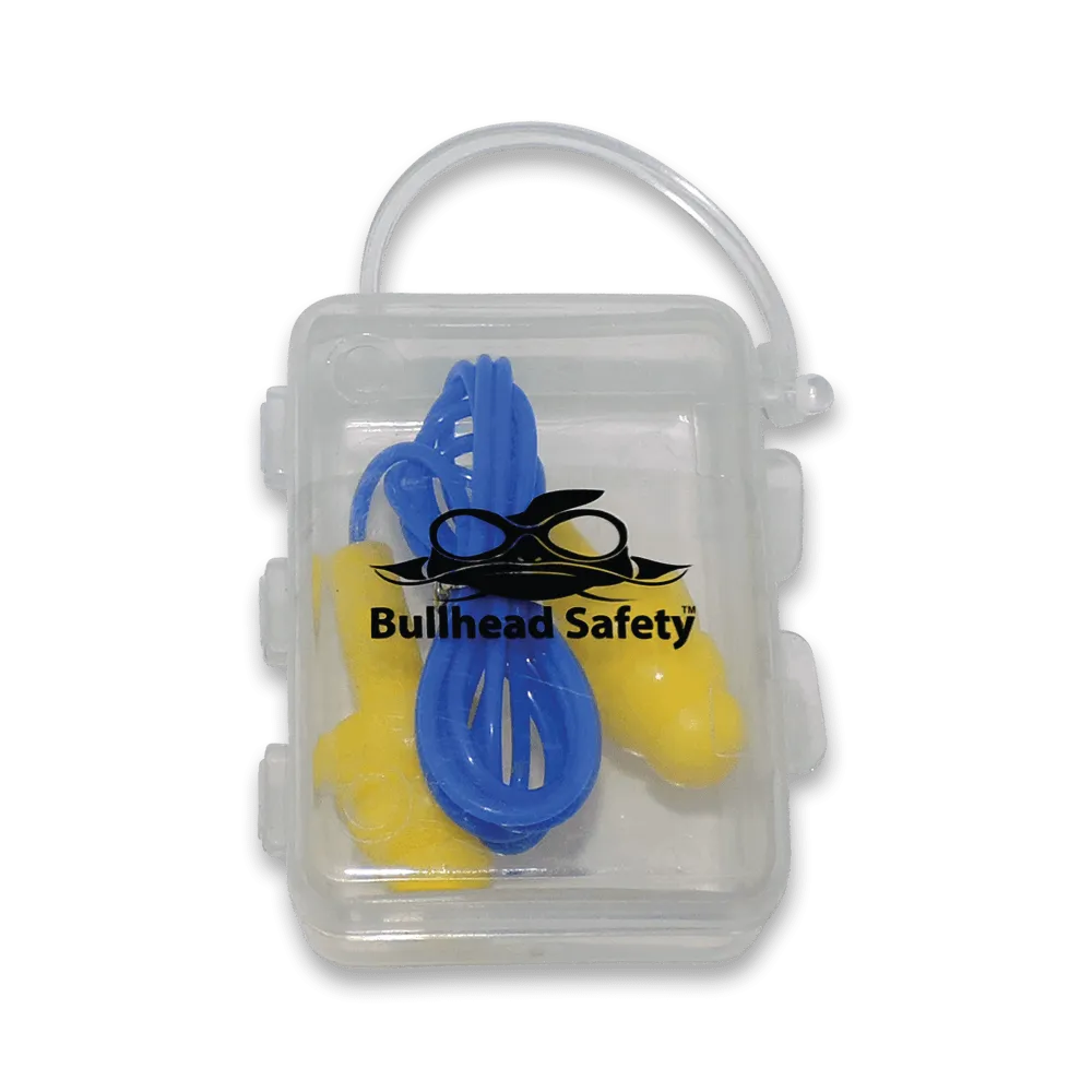 Bullhead Safety HP-S2 Corded, Reuasable Silicone Earplugs with Carry Case, NRR (Noise Reduction Rating) 23 Decibels