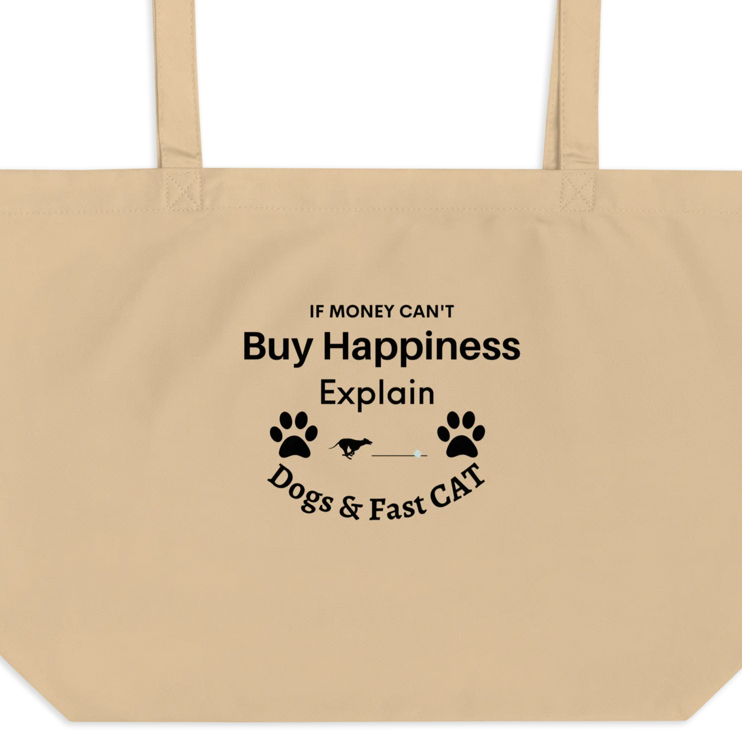 Buy Happiness w/ Dogs & Fast CAT X-Large Tote/ Shopping Bags