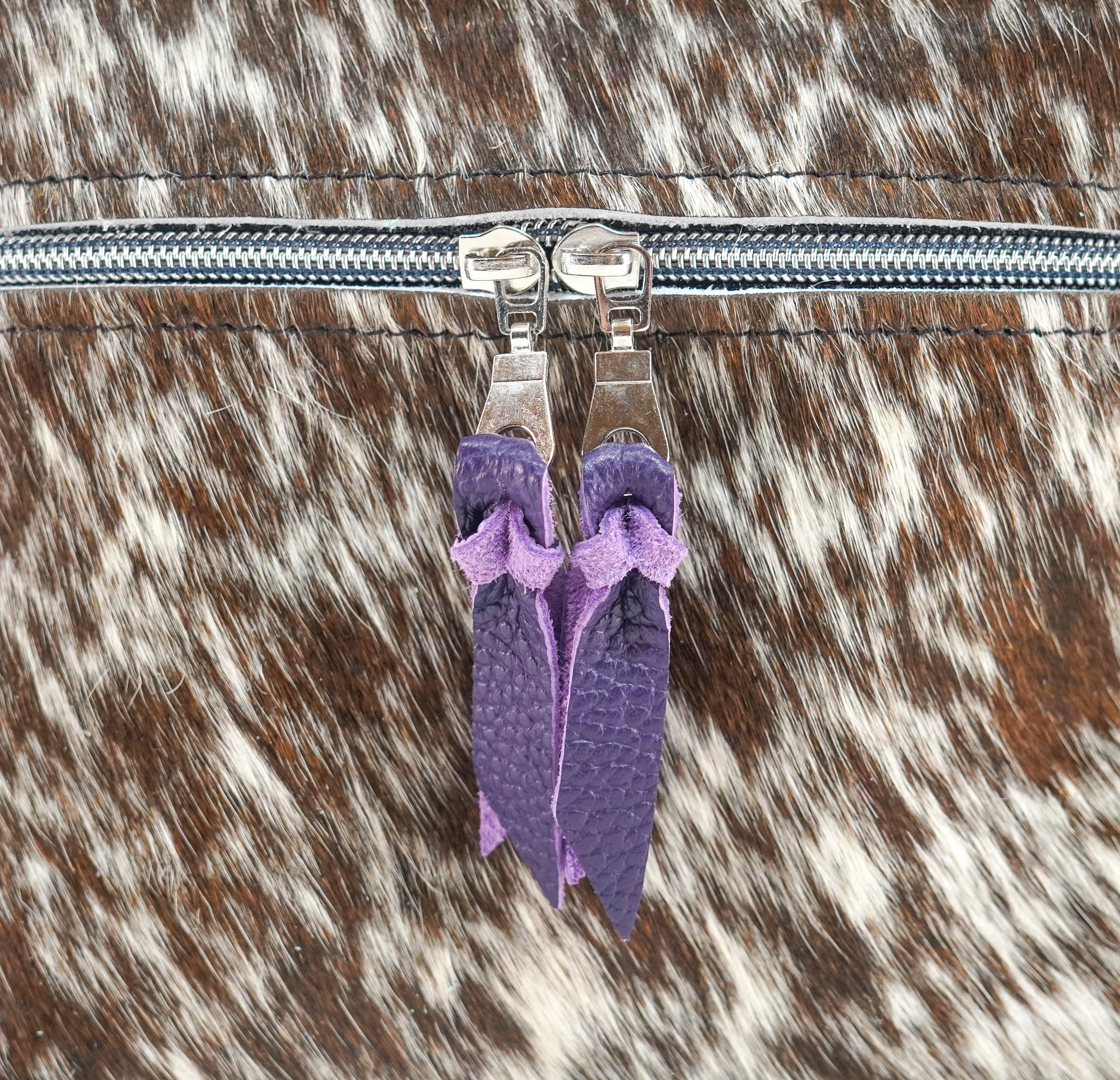 Caboose - Chocolate & White w/ Purple Leather