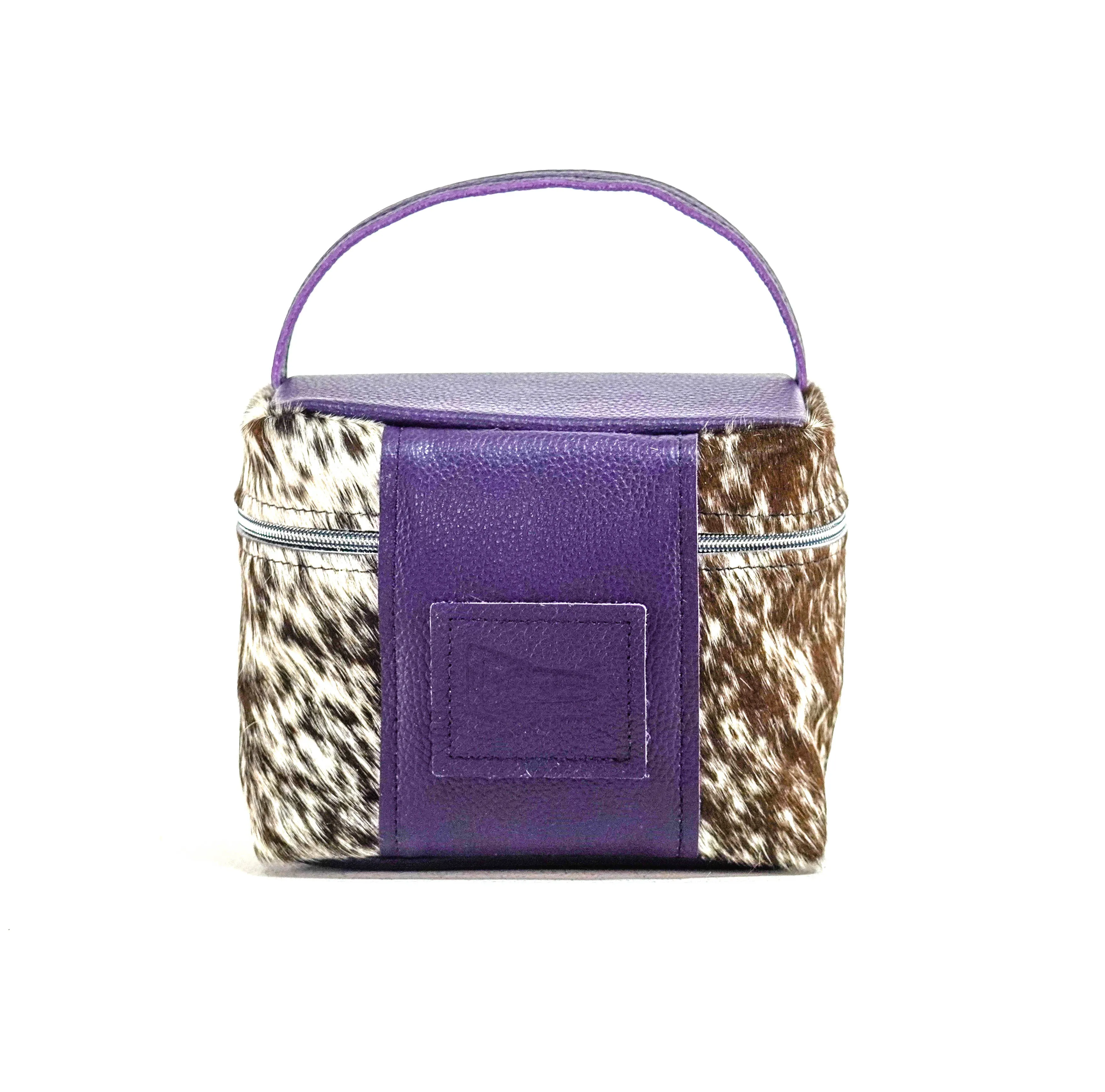 Caboose - Chocolate & White w/ Purple Leather