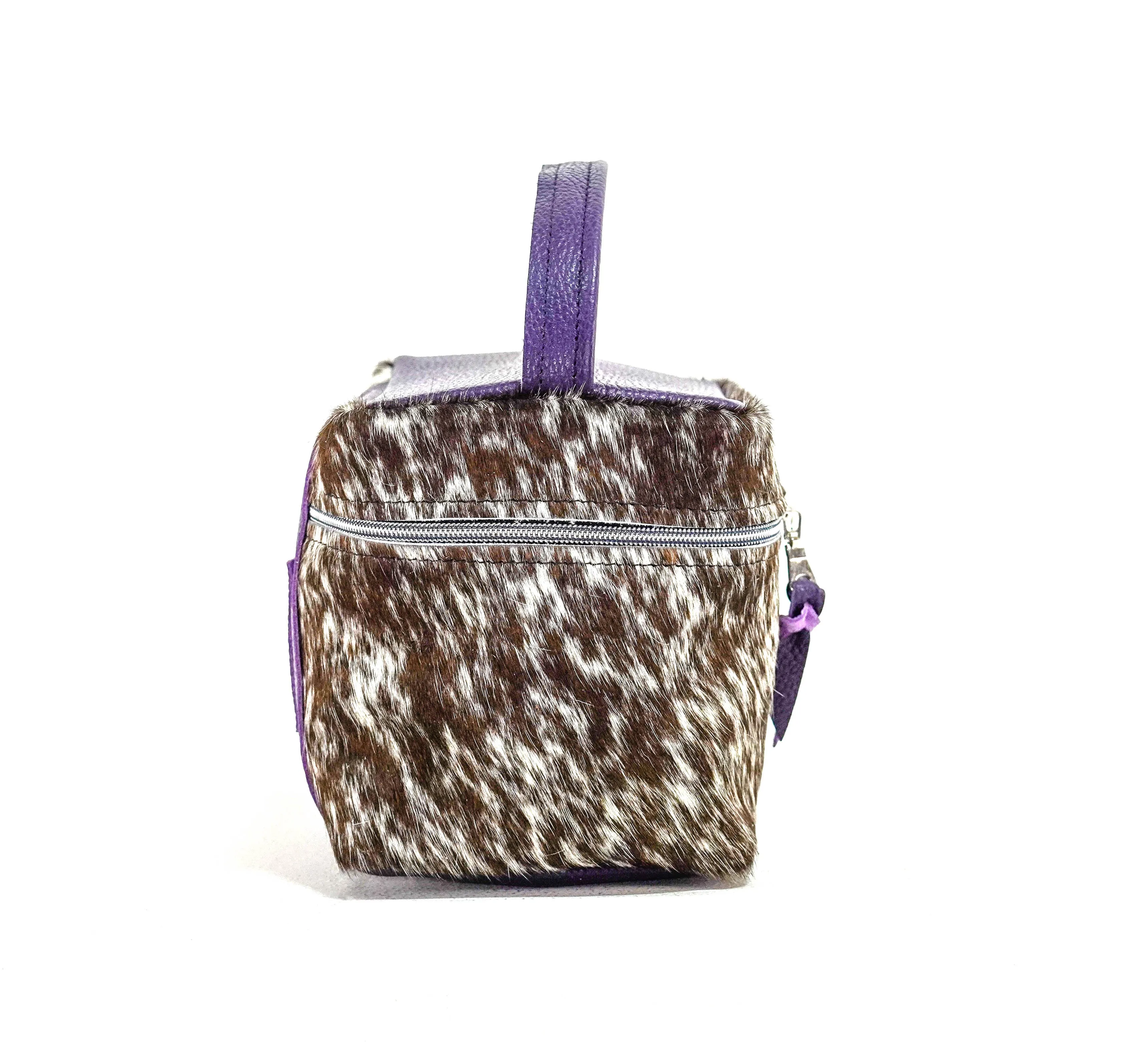 Caboose - Chocolate & White w/ Purple Leather