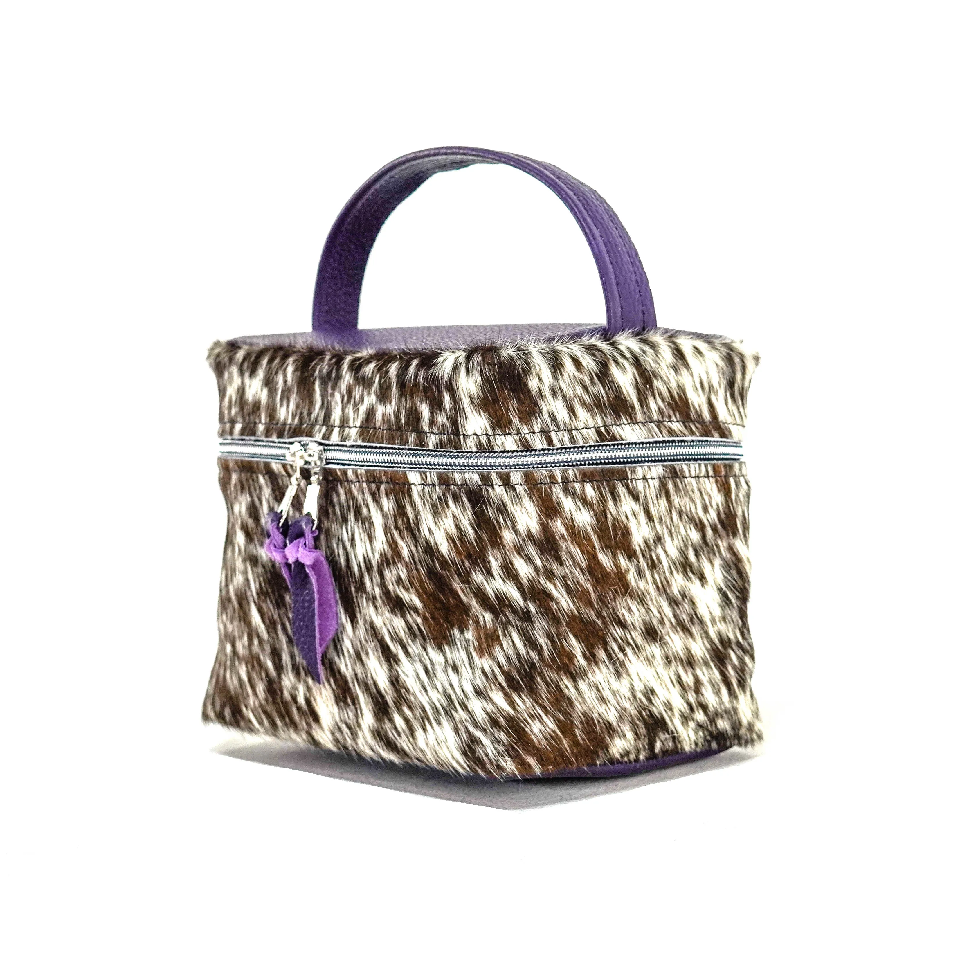 Caboose - Chocolate & White w/ Purple Leather
