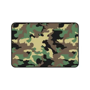 Camouflage Green, Brown and Black Pattern Desk Mat Large Enough For a Laptop or Keyboard and Mouse