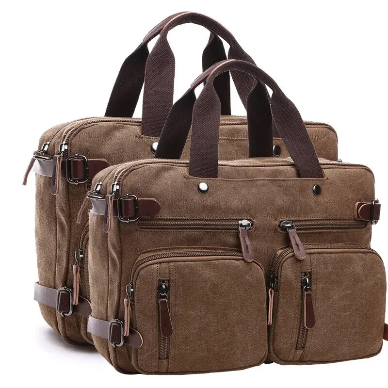 Canvas Two Use Multifunction Backpack Bag or Handbag