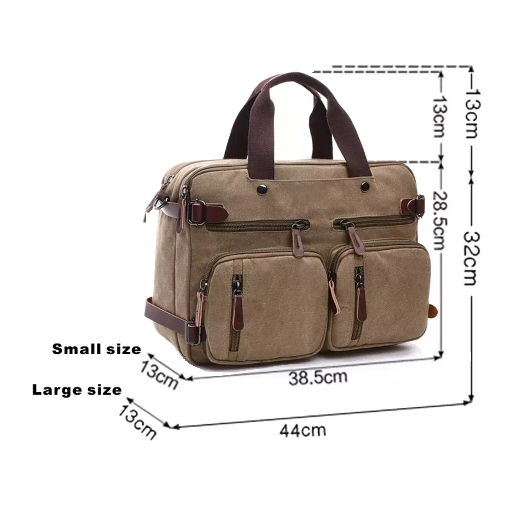 Canvas Two Use Multifunction Backpack Bag or Handbag