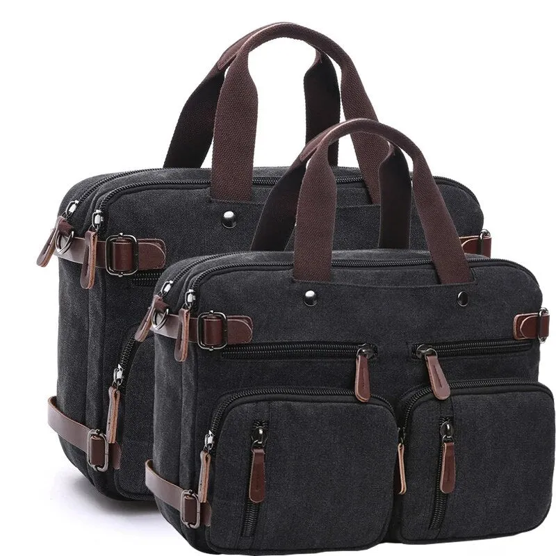 Canvas Two Use Multifunction Backpack Bag or Handbag