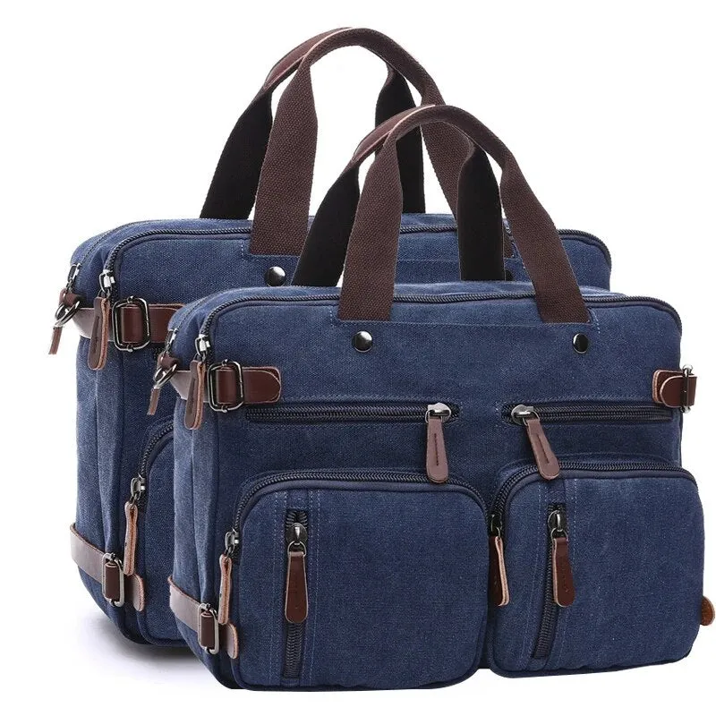 Canvas Two Use Multifunction Backpack Bag or Handbag