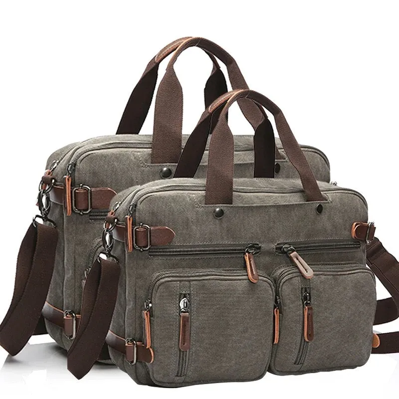 Canvas Two Use Multifunction Backpack Bag or Handbag