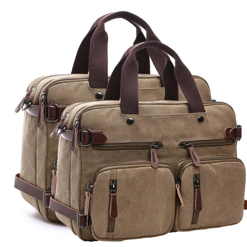 Canvas Two Use Multifunction Backpack Bag or Handbag