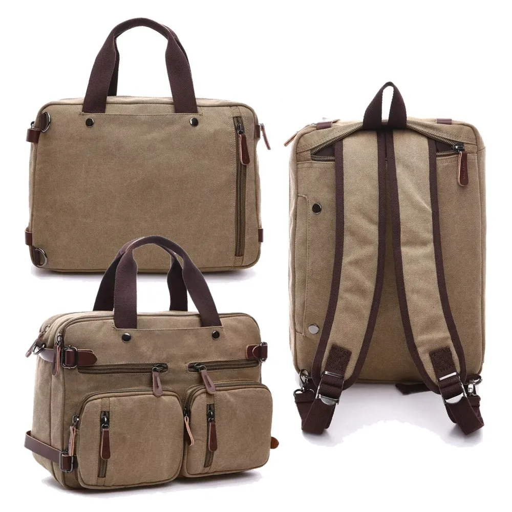 Canvas Two Use Multifunction Backpack Bag or Handbag