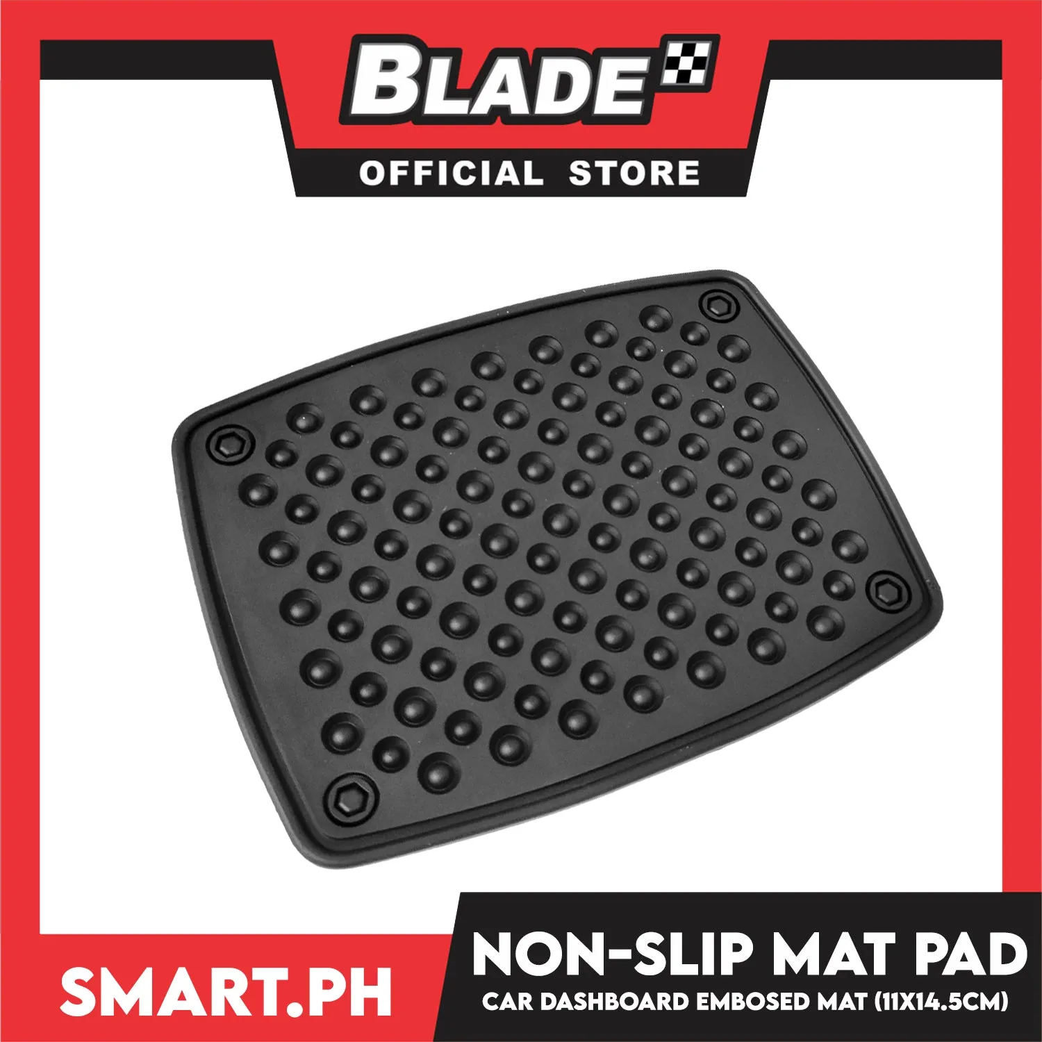 Car Dashboard Non Slip Mat Pad (Black) 110mm x 145mm Anti-Slide Sticky Extra-Thick Dash Pad For Radar Detector, Cell Phone, Keys, Glass, Mirrors, Metal