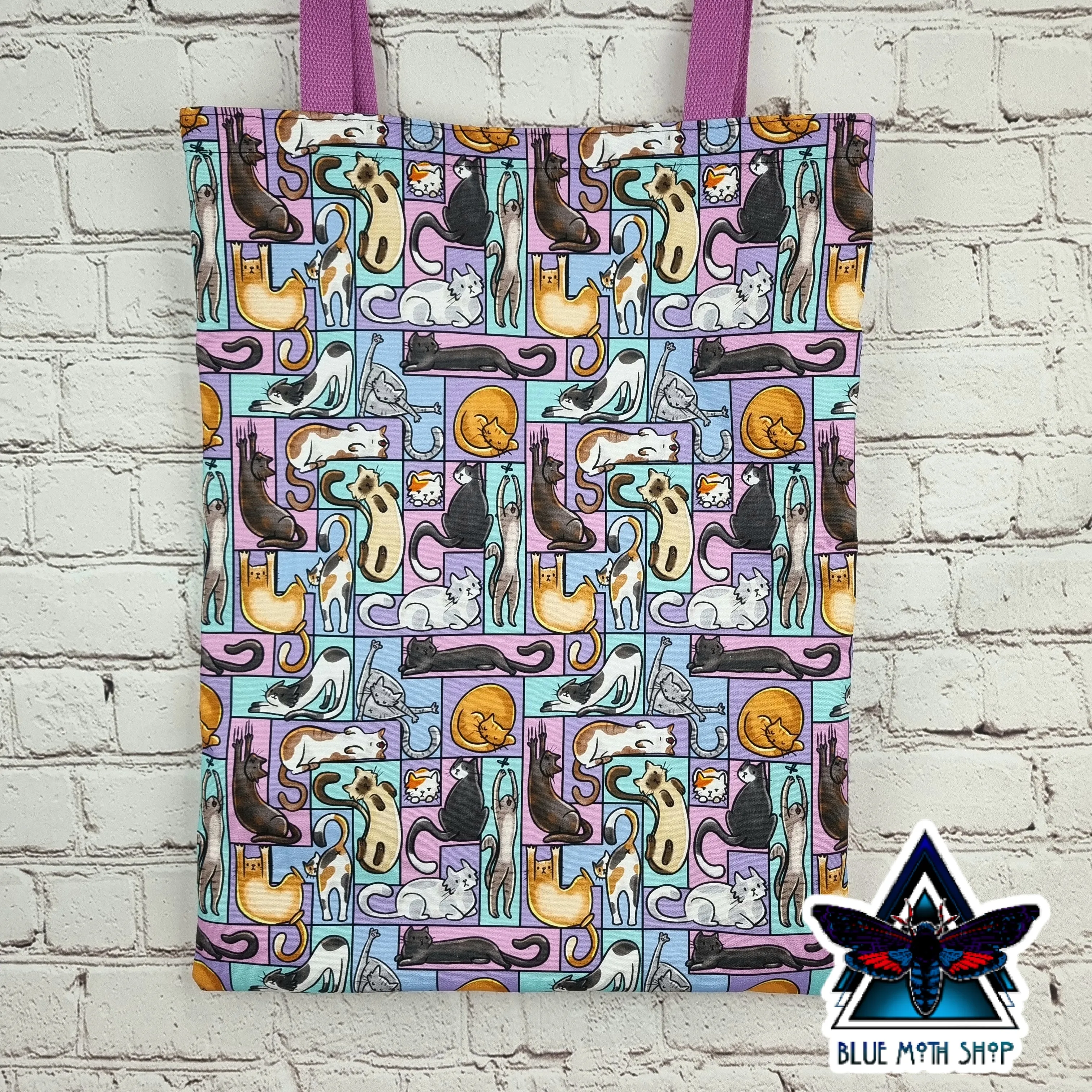 Cats Tetris 100% Cotton Canvas Tote Bag