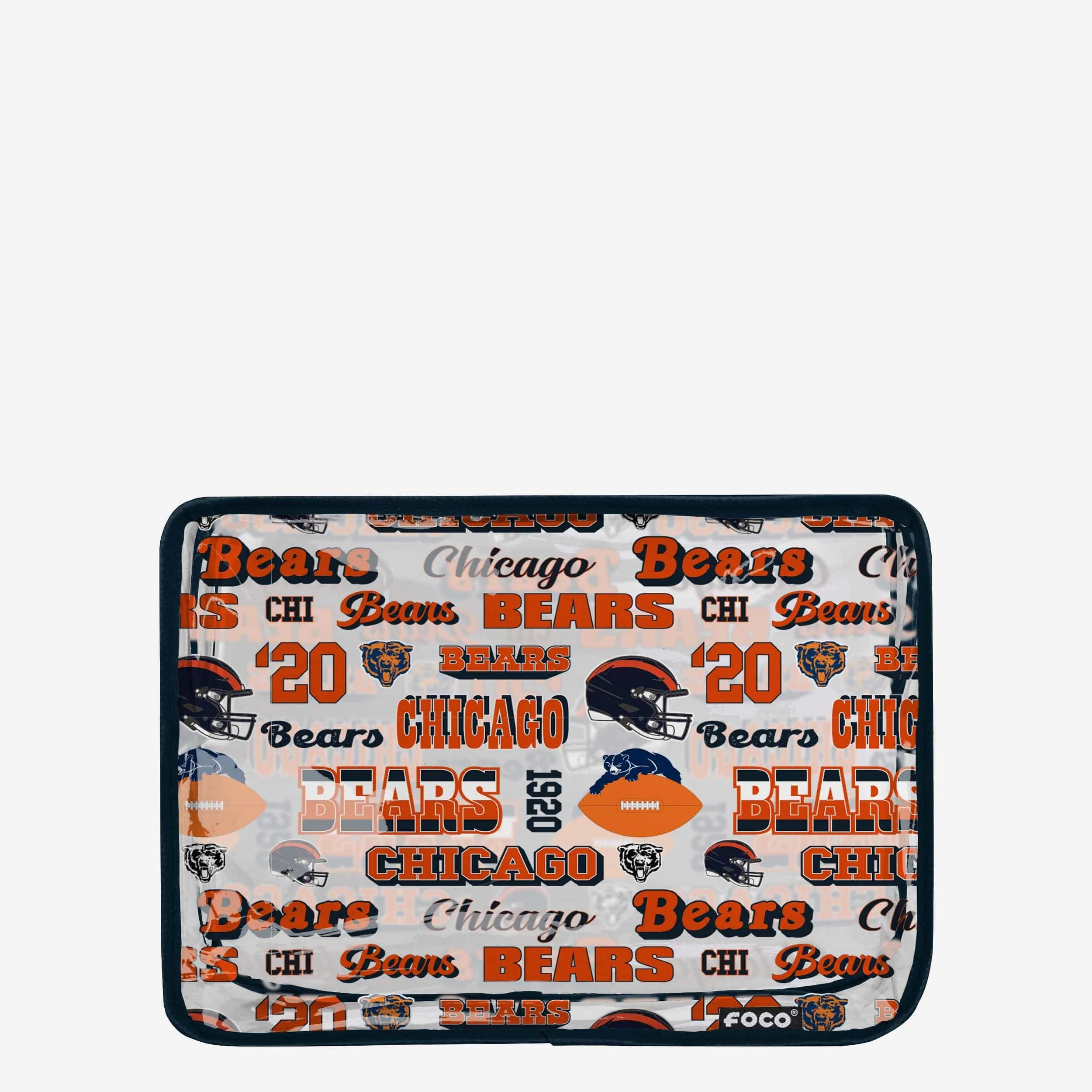Chicago Bears Repeat Retro Print Clear Cosmetic Bag