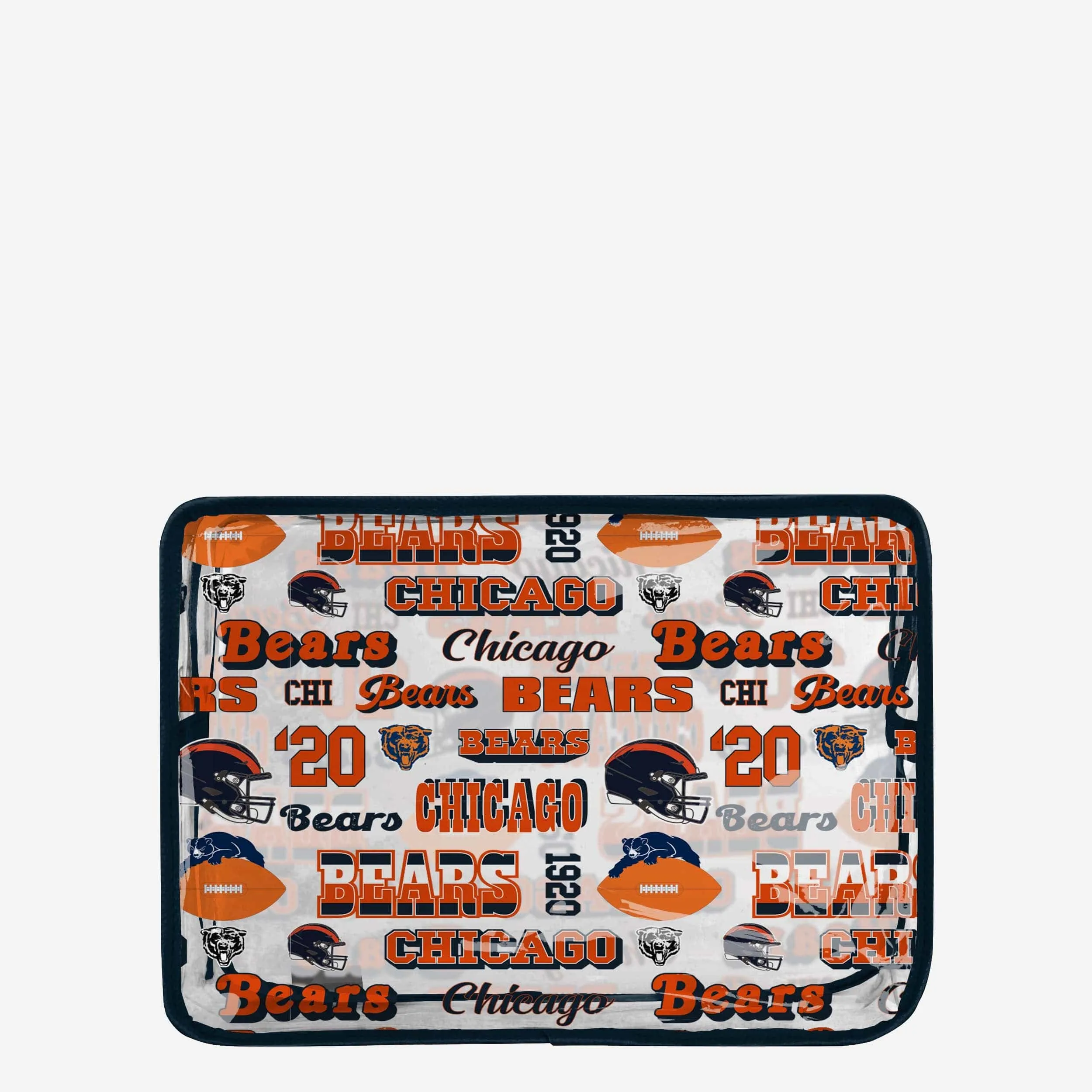 Chicago Bears Repeat Retro Print Clear Cosmetic Bag