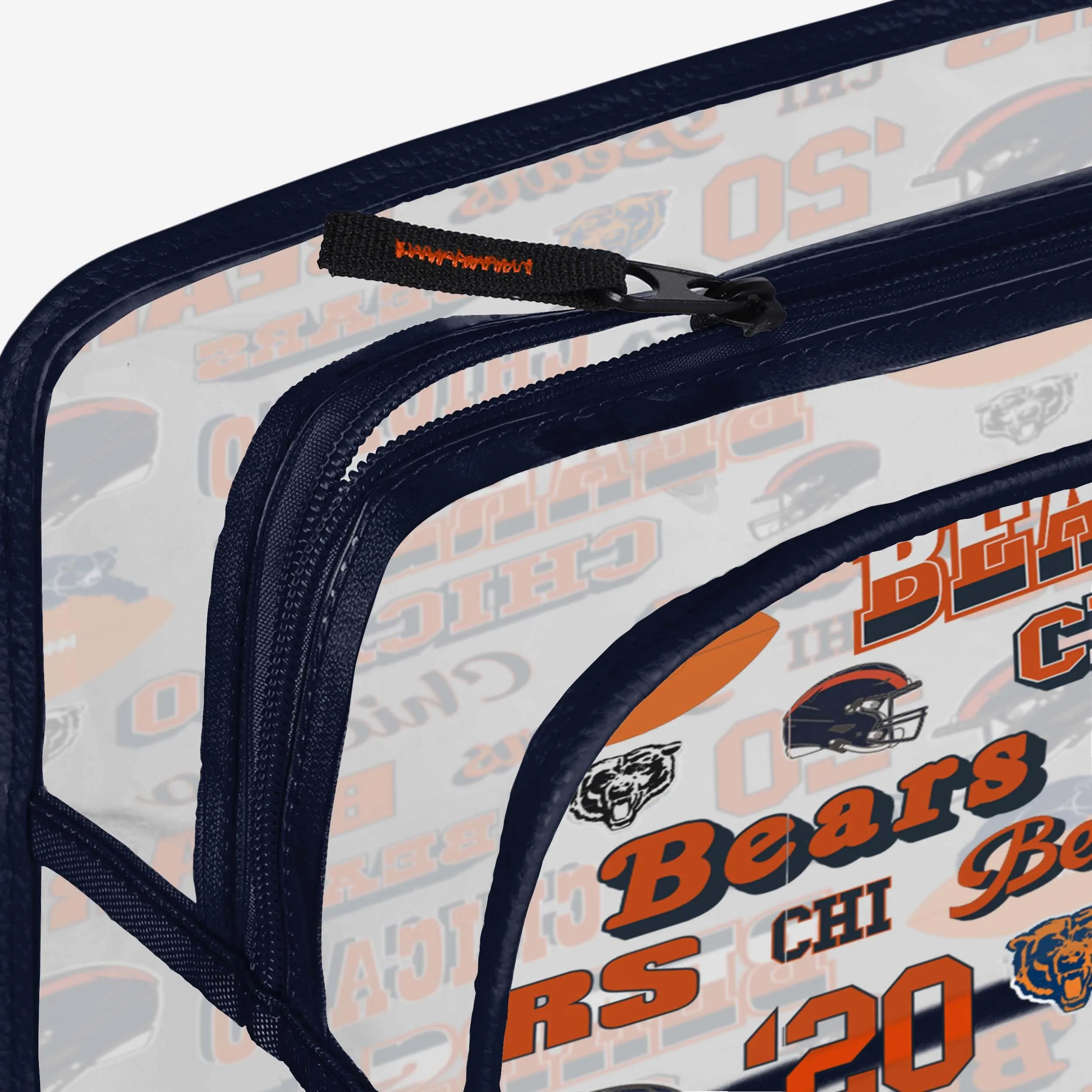 Chicago Bears Repeat Retro Print Clear Cosmetic Bag