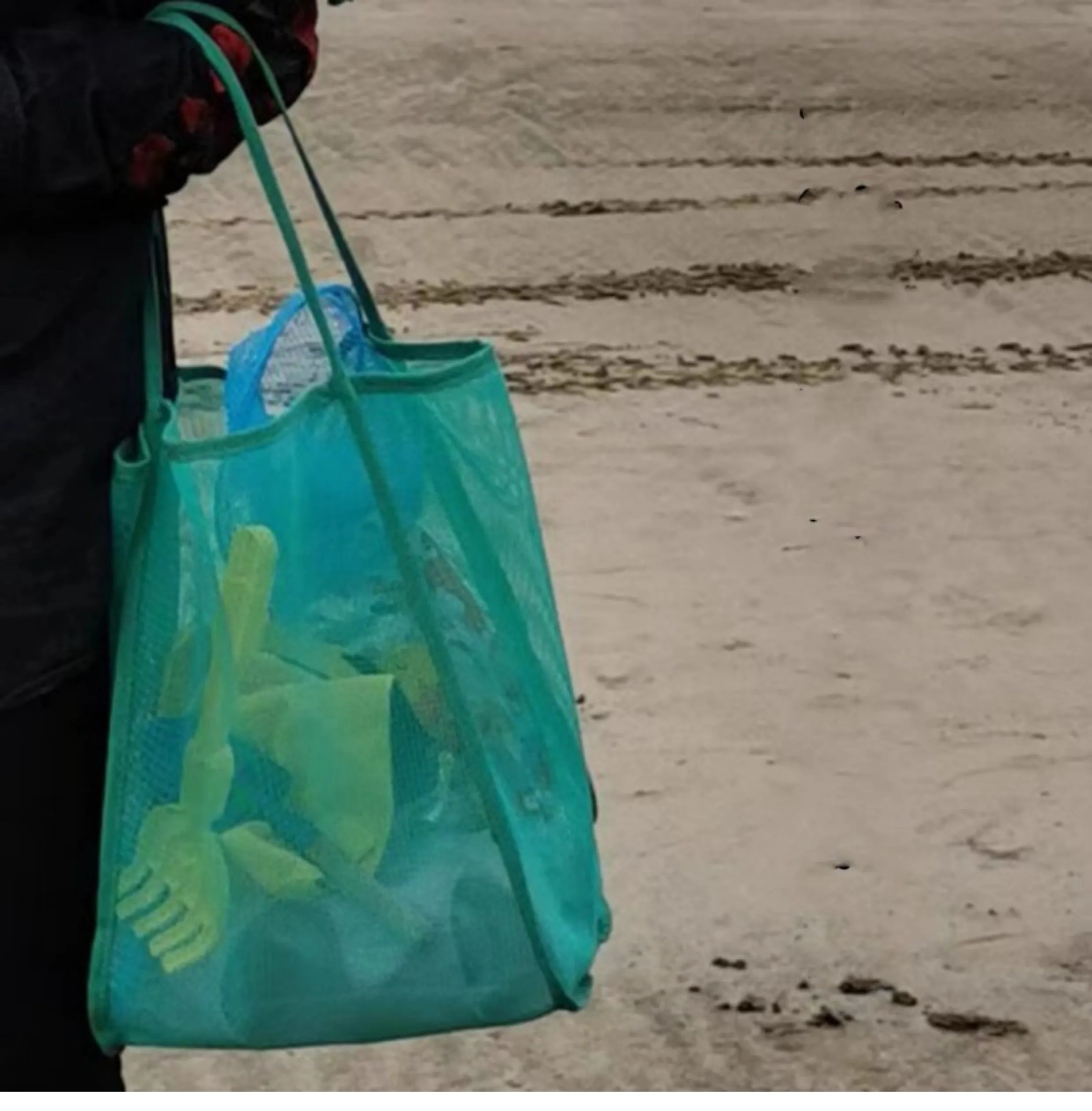 Children's Beach Toy Storage Bag Transparent Mesh Shoulder Bag Swimming Large Capacity Shopping Bag Beach Bag C-240429-3