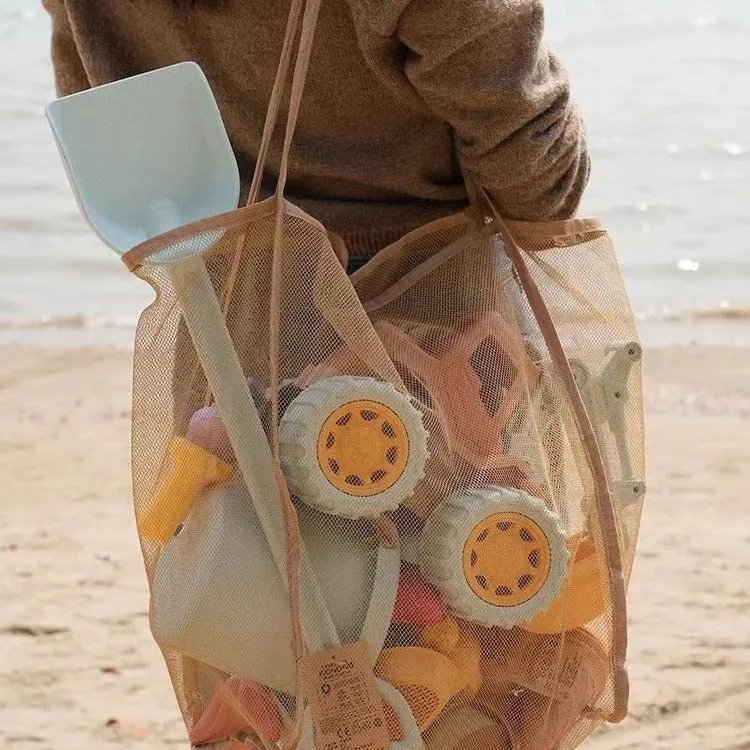 Children's Beach Toy Storage Bag Transparent Mesh Shoulder Bag Swimming Large Capacity Shopping Bag Beach Bag C-240429-3