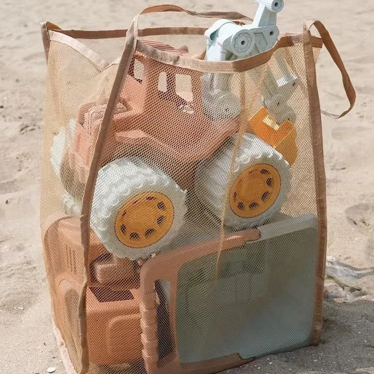 Children's Beach Toy Storage Bag Transparent Mesh Shoulder Bag Swimming Large Capacity Shopping Bag Beach Bag C-240429-3