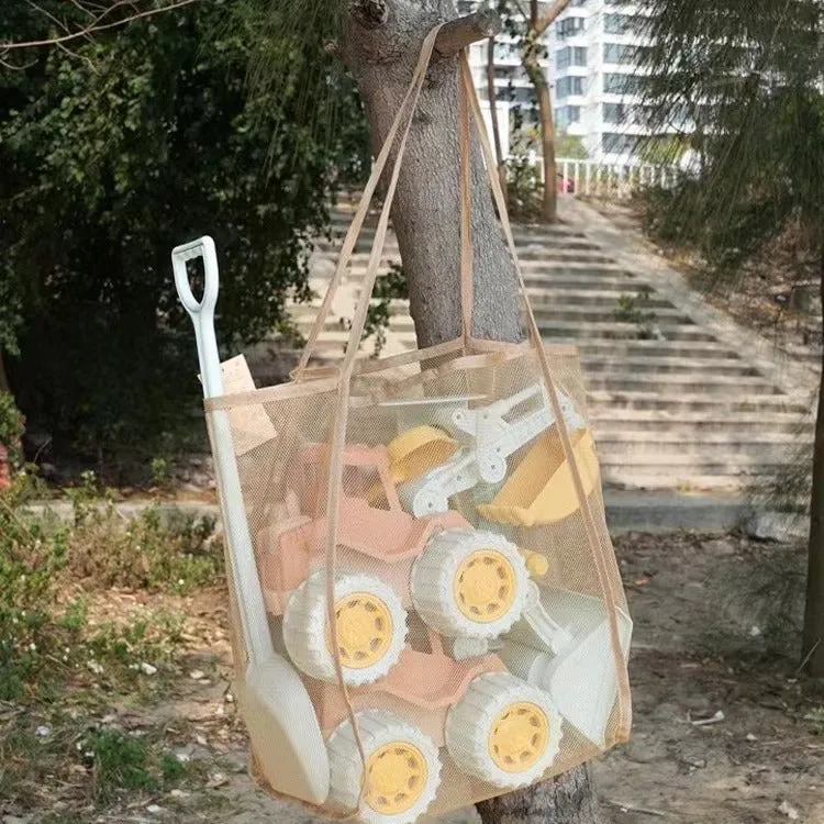 Children's Beach Toy Storage Bag Transparent Mesh Shoulder Bag Swimming Large Capacity Shopping Bag Beach Bag C-240429-3