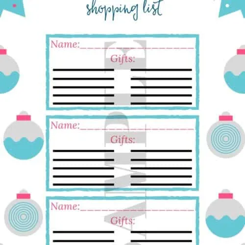 Christmas Shopping List