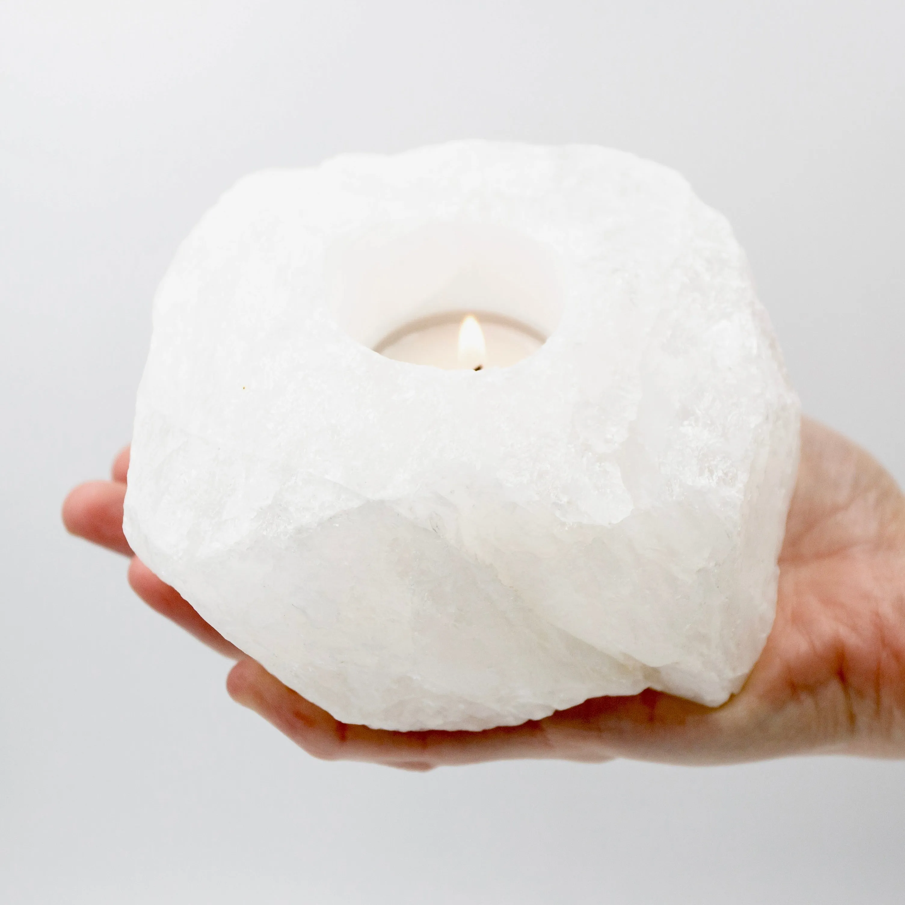 Clear Quartz Tealight Candleholder