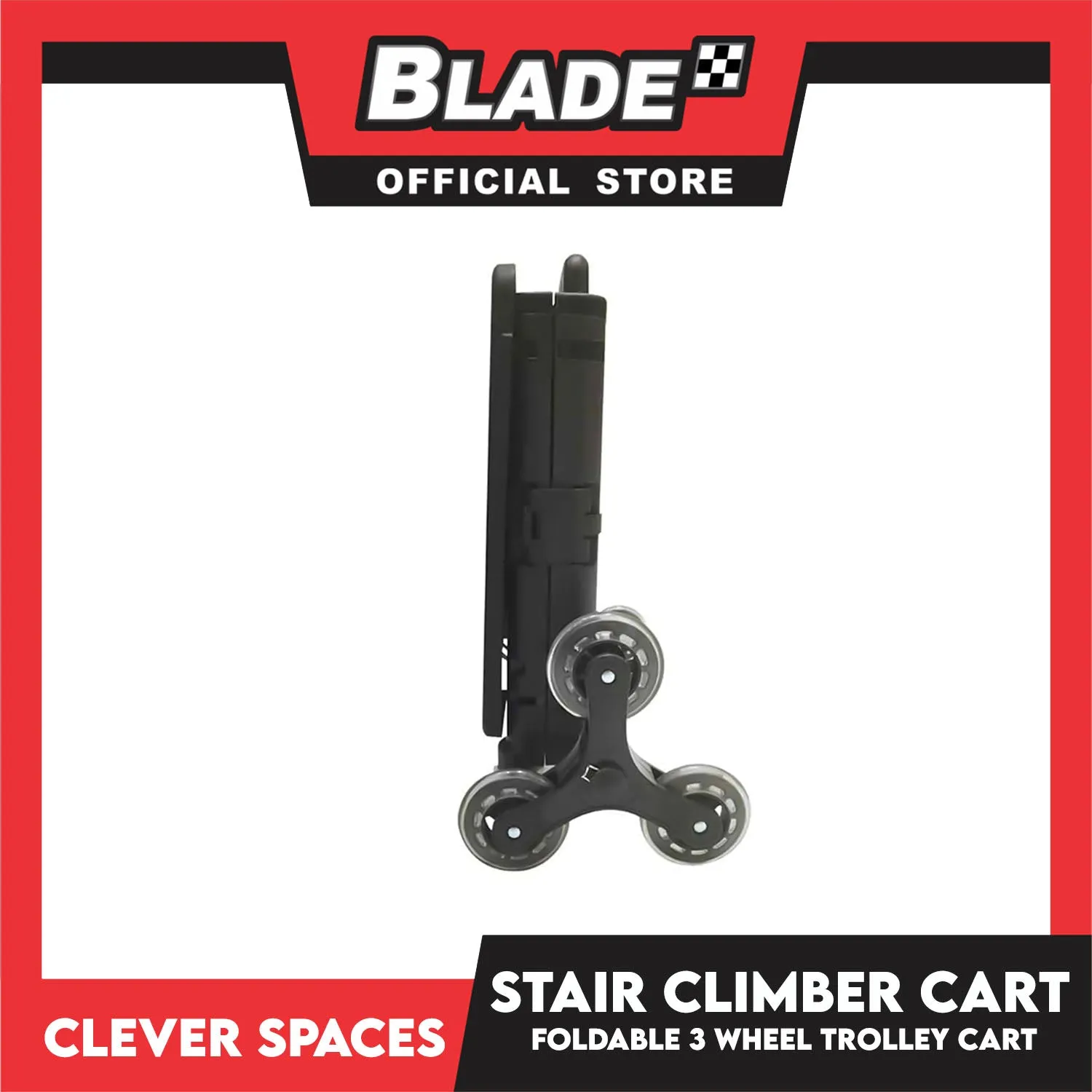 Clever Spaces Stair Climber Foldable Trolley Cart With Lid And 3 Wheel, Carrying Weight Capacity 77lbs