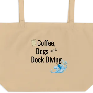 Coffee, Dogs & Dock Diving X-Large Tote/ Shopping Bags