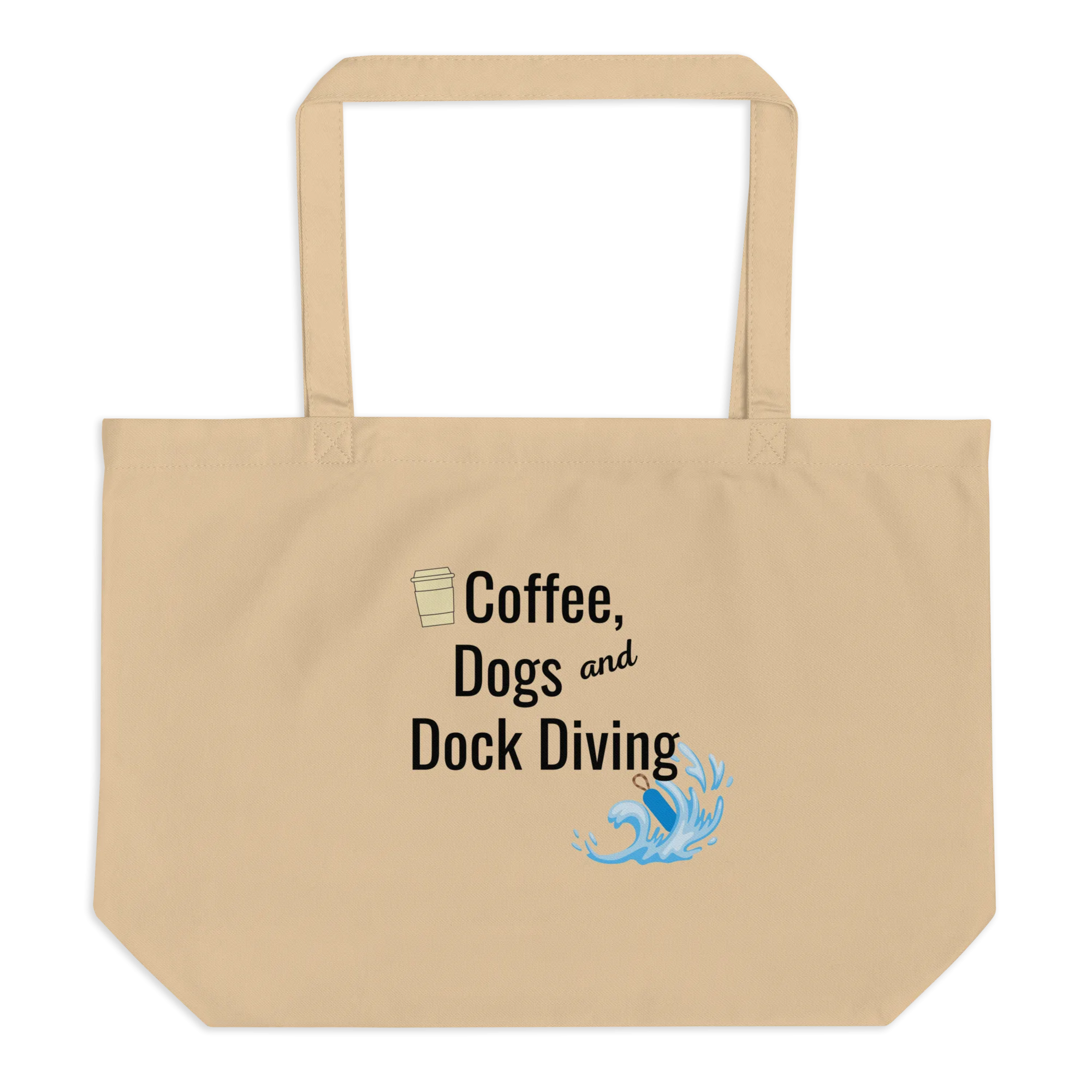 Coffee, Dogs & Dock Diving X-Large Tote/ Shopping Bags