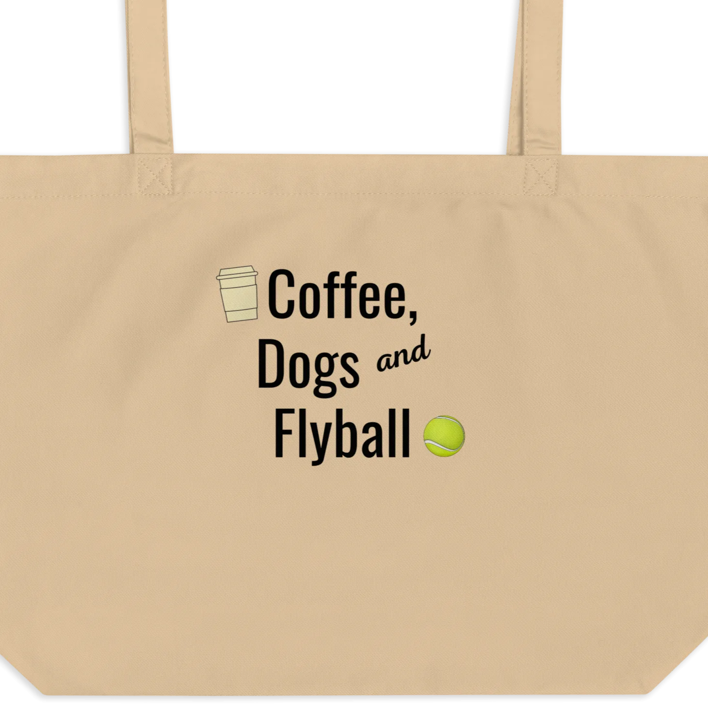 Coffee, Dogs & Flyball X-Large Tote/ Shopping Bags