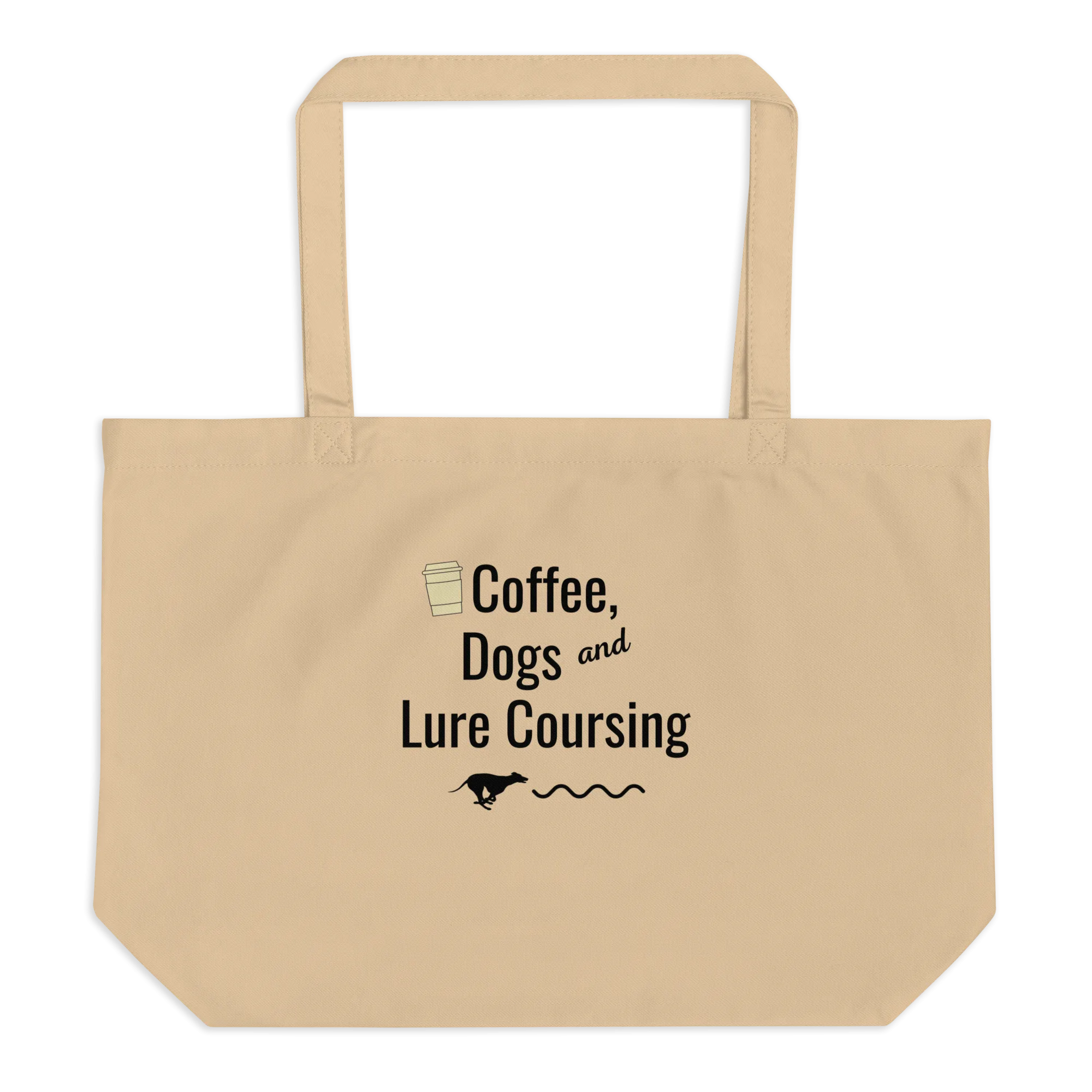 Coffee, Dogs & Lure Coursing X-Large Tote/ Shopping Bags