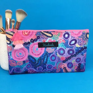 Coral Dreaming Zipper Pouch, Travel Pouch. Mahalia Mabo Design.